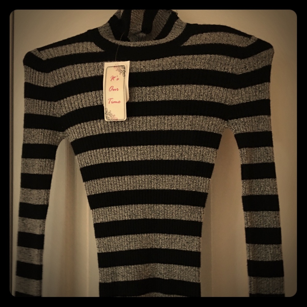 Rayon polyester blend turtleneck.